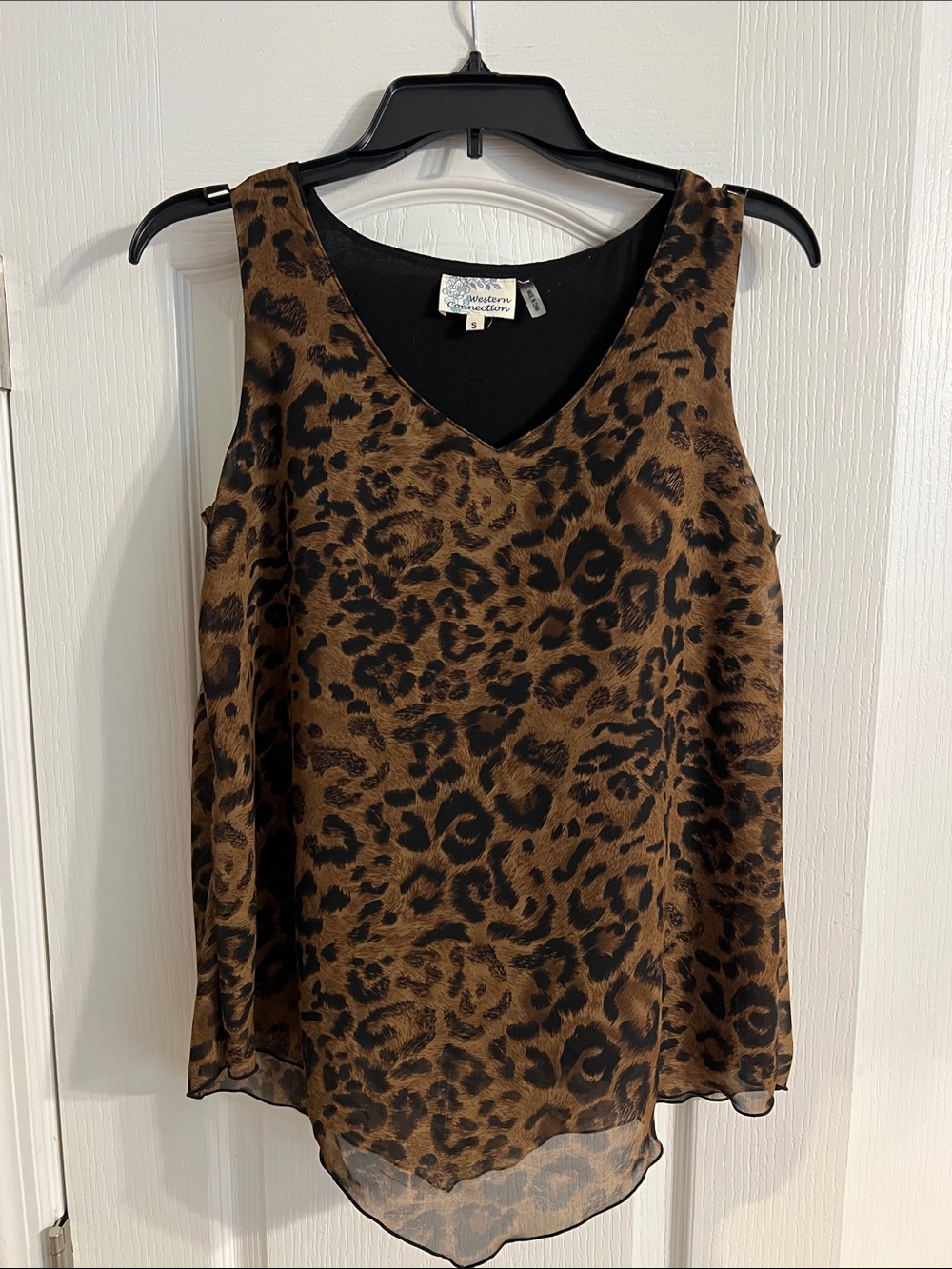 Leopard Print V-Neck Camisole - Brown